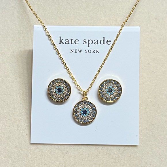 kate spade Jewelry - 🧿 NWT Kate Spade All Seeing Stud Earrings & Mini Pendant Set 🧿